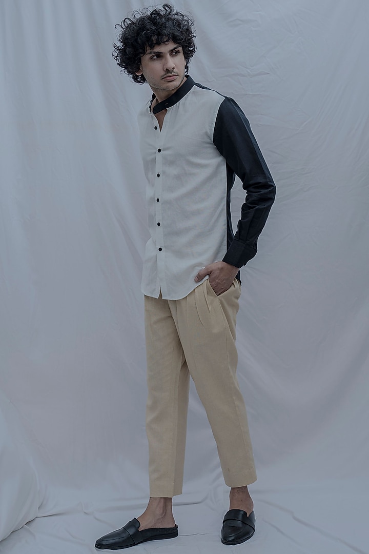 Black & White Linen Summer Shirt by Bohame Men at Pernia's Pop Up Shop