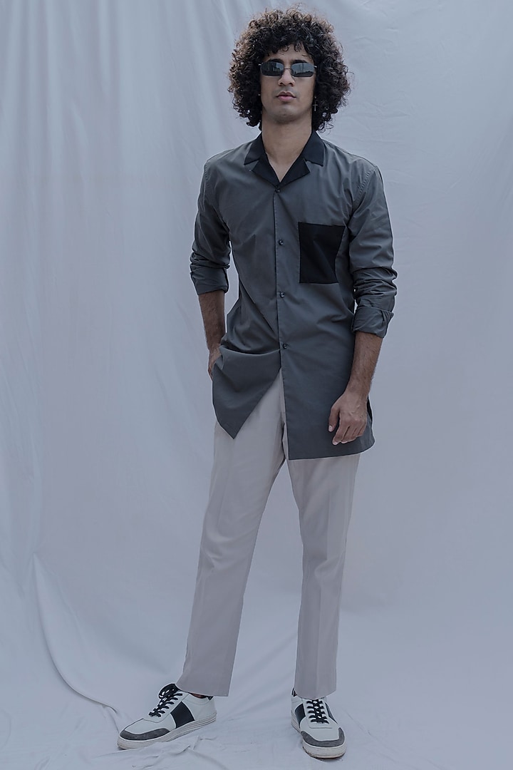 Grey Premium Cotton Summer Shirt by Bohame Men at Pernia's Pop Up Shop