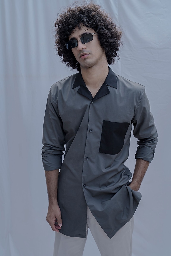 Grey Premium Cotton Summer Shirt by Bohame Men at Pernia's Pop Up Shop