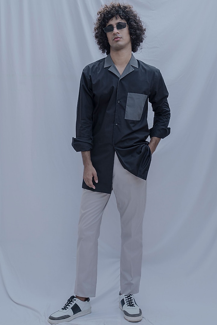 Black Premium Cotton Summer Shirt by Bohame Men at Pernia's Pop Up Shop