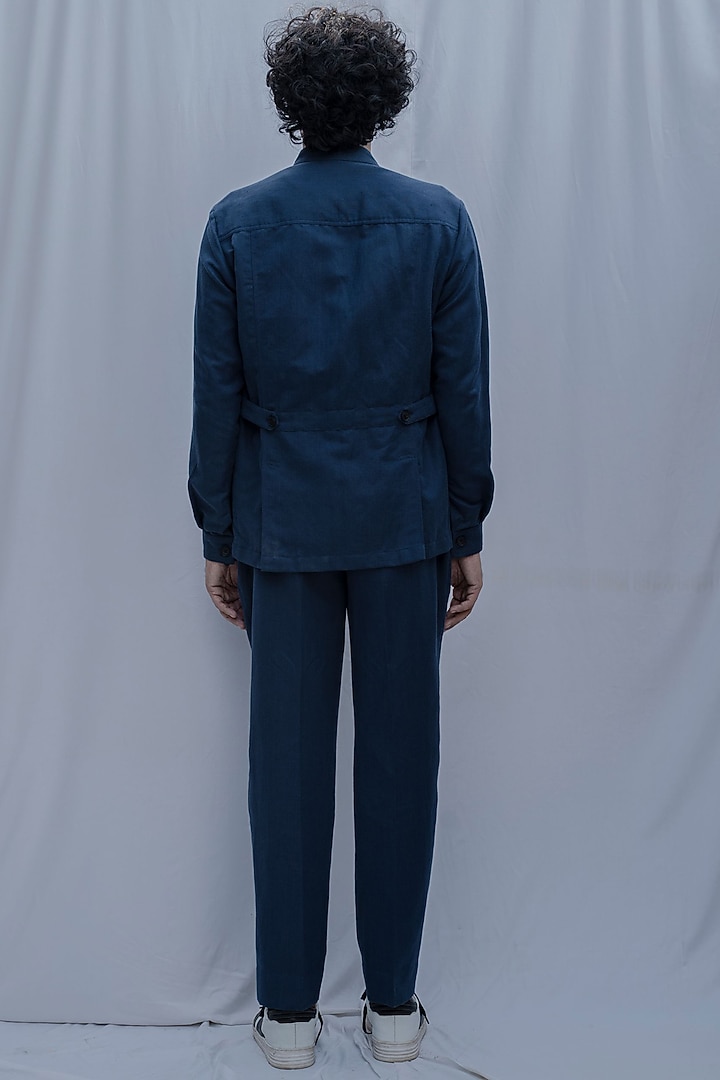 Navy Blue Jacket Set by Bohame Men at Pernia's Pop Up Shop