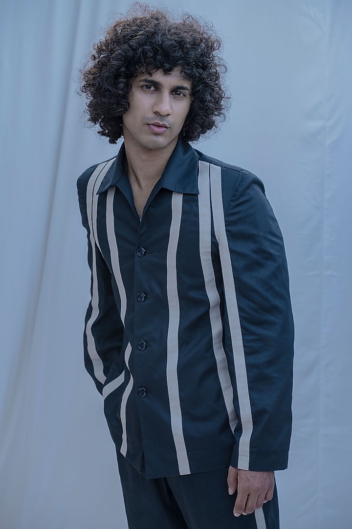 Emerald Green Striped Suit Set by Bohame Men at Pernia's Pop Up Shop