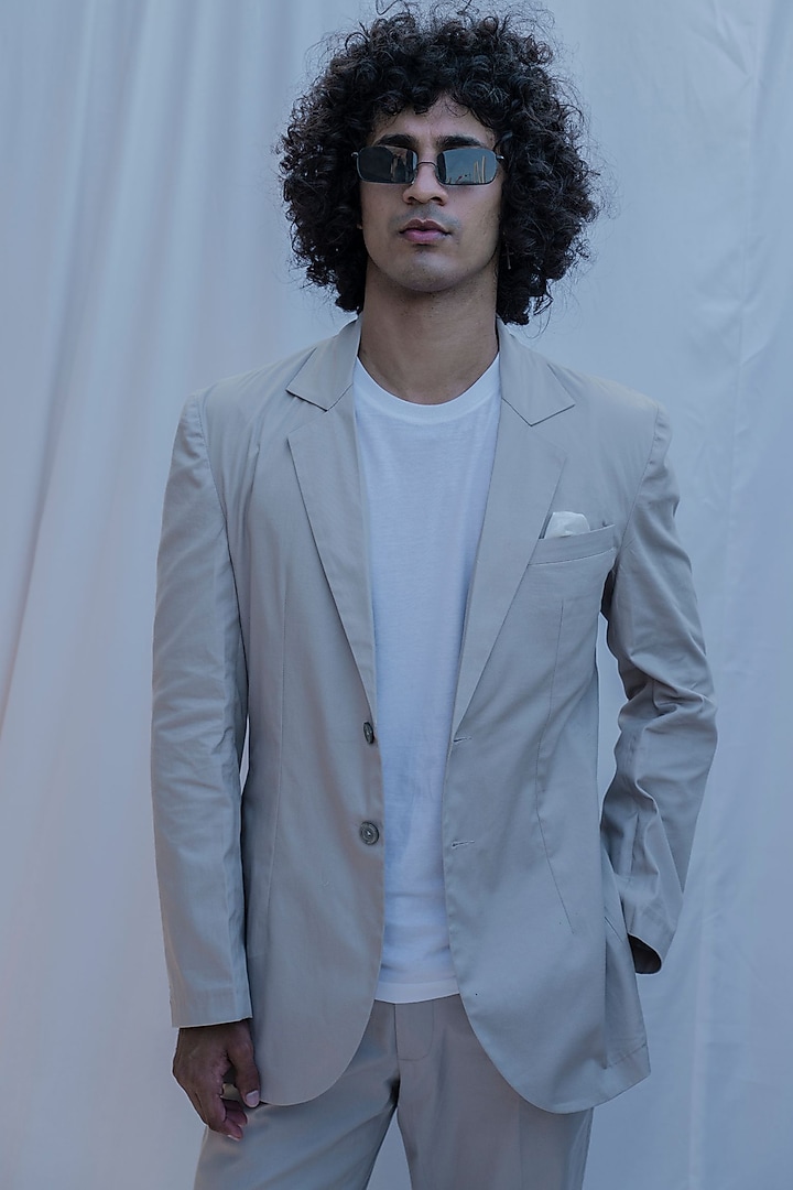 Cream Suit Set by Bohame Men at Pernia's Pop Up Shop