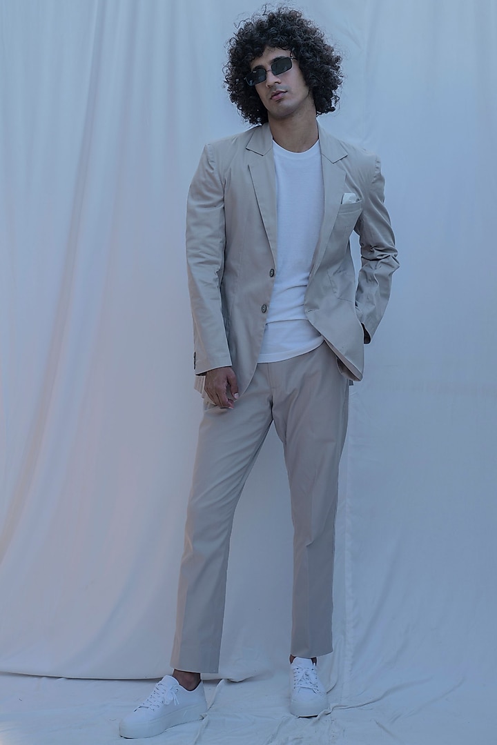 Cream Suit Set by Bohame Men at Pernia's Pop Up Shop