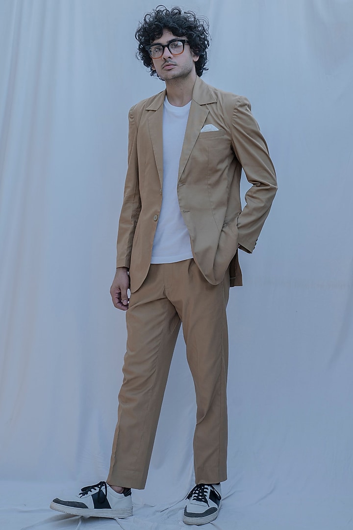Tan Brown Suit Set by Bohame Men at Pernia's Pop Up Shop