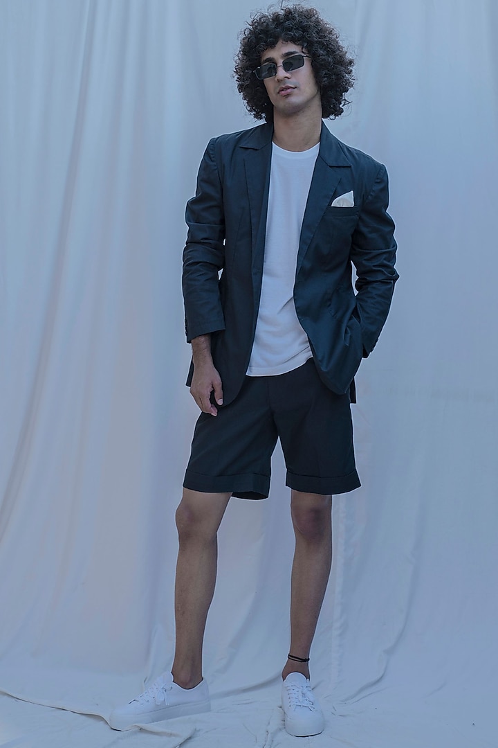 Green Blazer With Shorts by Bohame Men at Pernia's Pop Up Shop