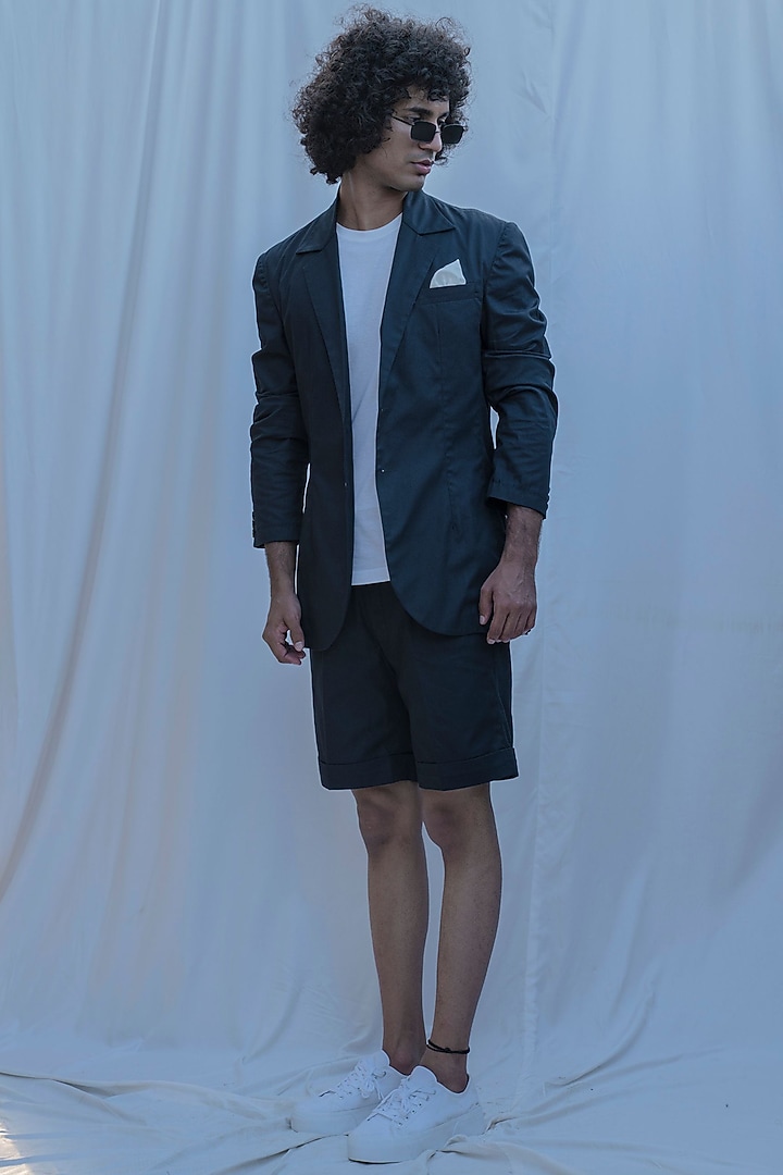 Green Blazer With Shorts by Bohame Men at Pernia's Pop Up Shop