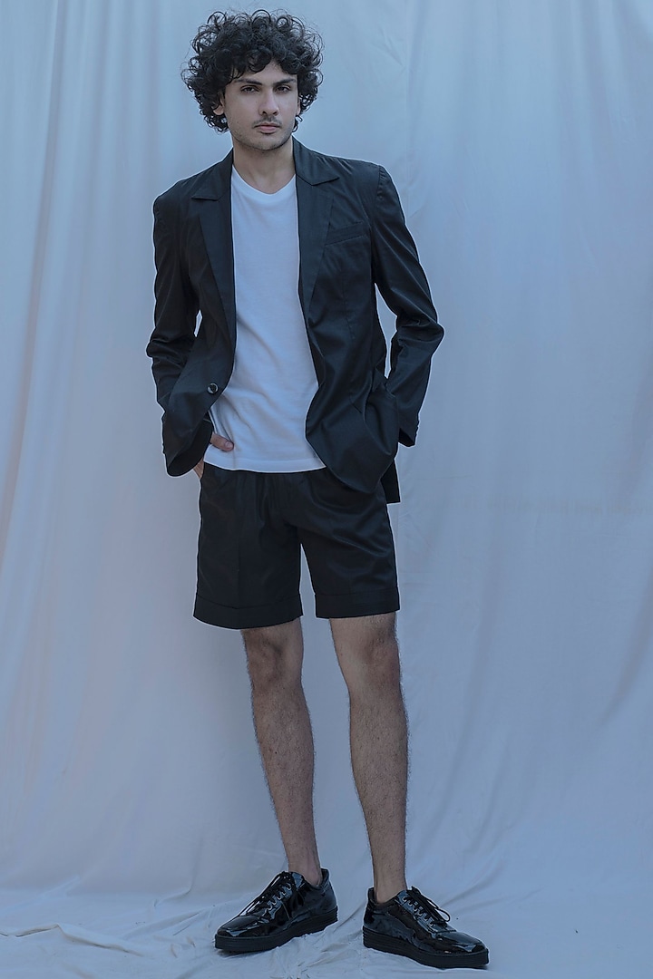 Black Blazer With Shorts by Bohame Men at Pernia's Pop Up Shop