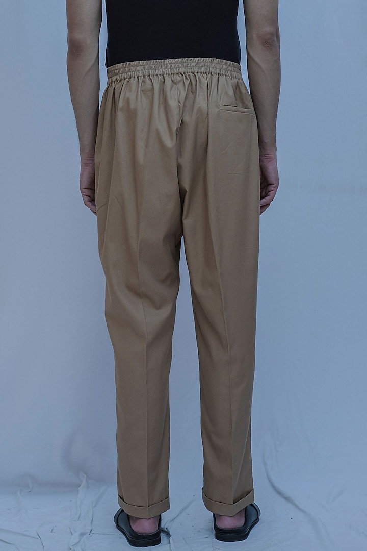 Tan Brown Trousers by Bohame Men at Pernia's Pop Up Shop