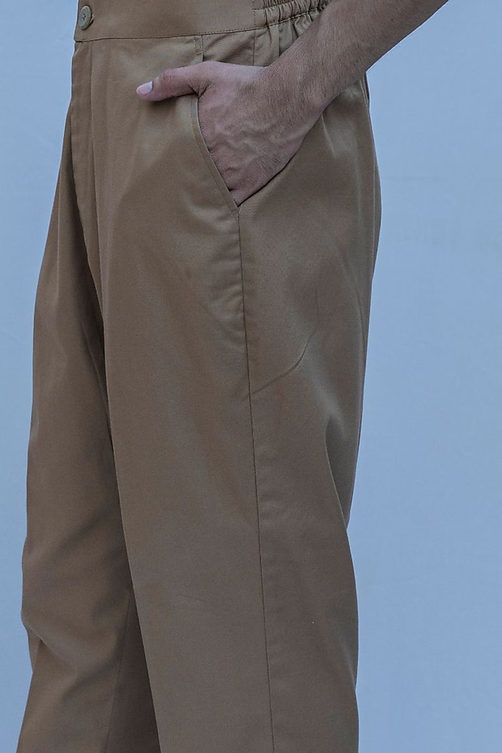 Tan Brown Trousers by Bohame Men at Pernia's Pop Up Shop