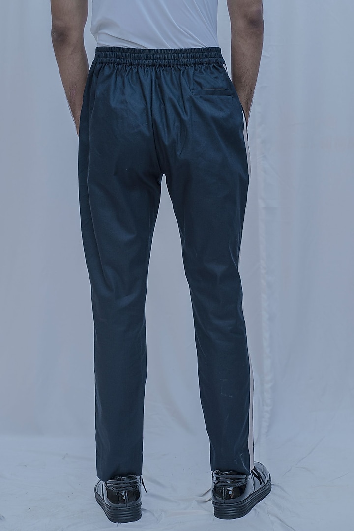 Blue Striped Trousers by Bohame Men at Pernia's Pop Up Shop
