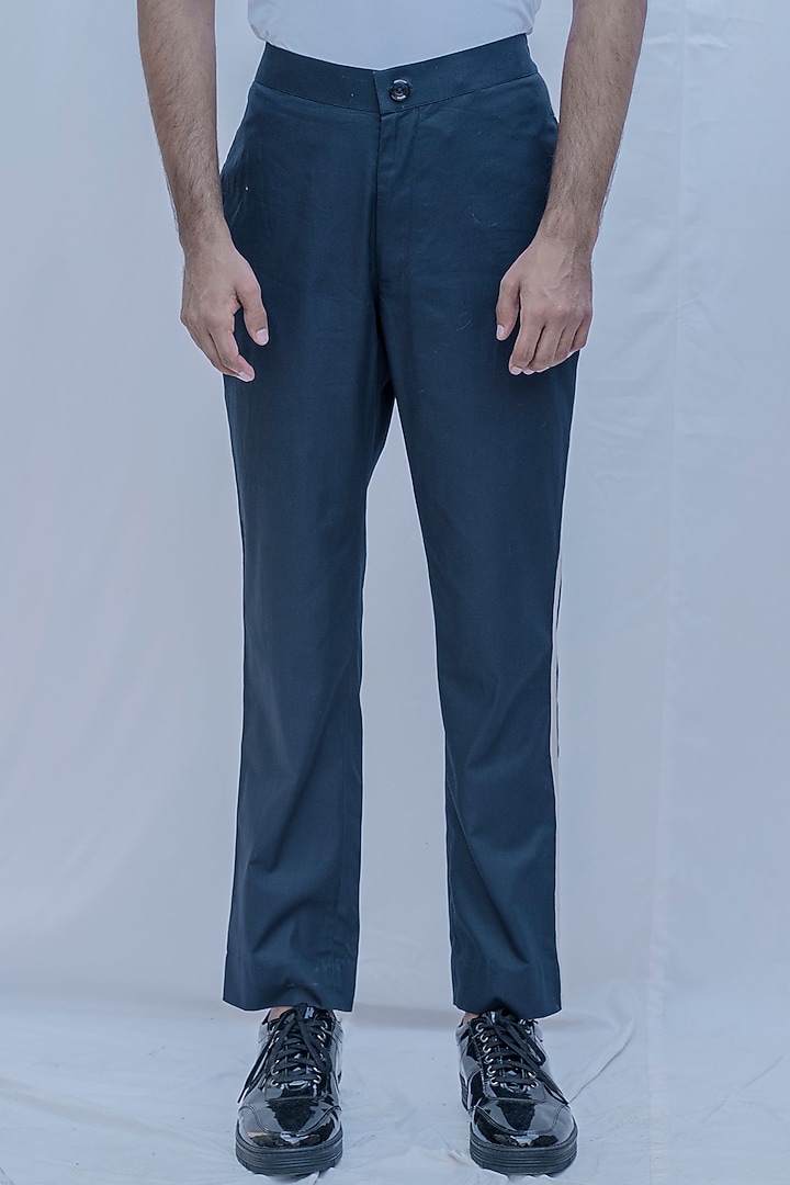 Blue Striped Trousers by Bohame Men at Pernia's Pop Up Shop