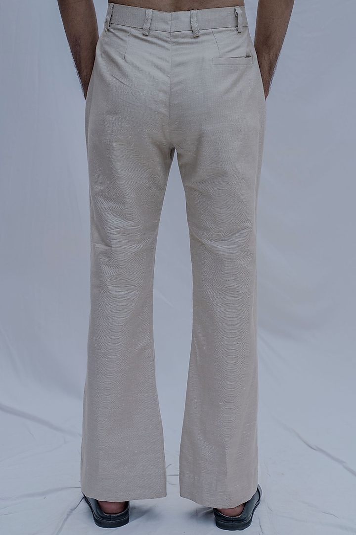 Beige Cotton Linen Pants by Bohame Men at Pernia's Pop Up Shop