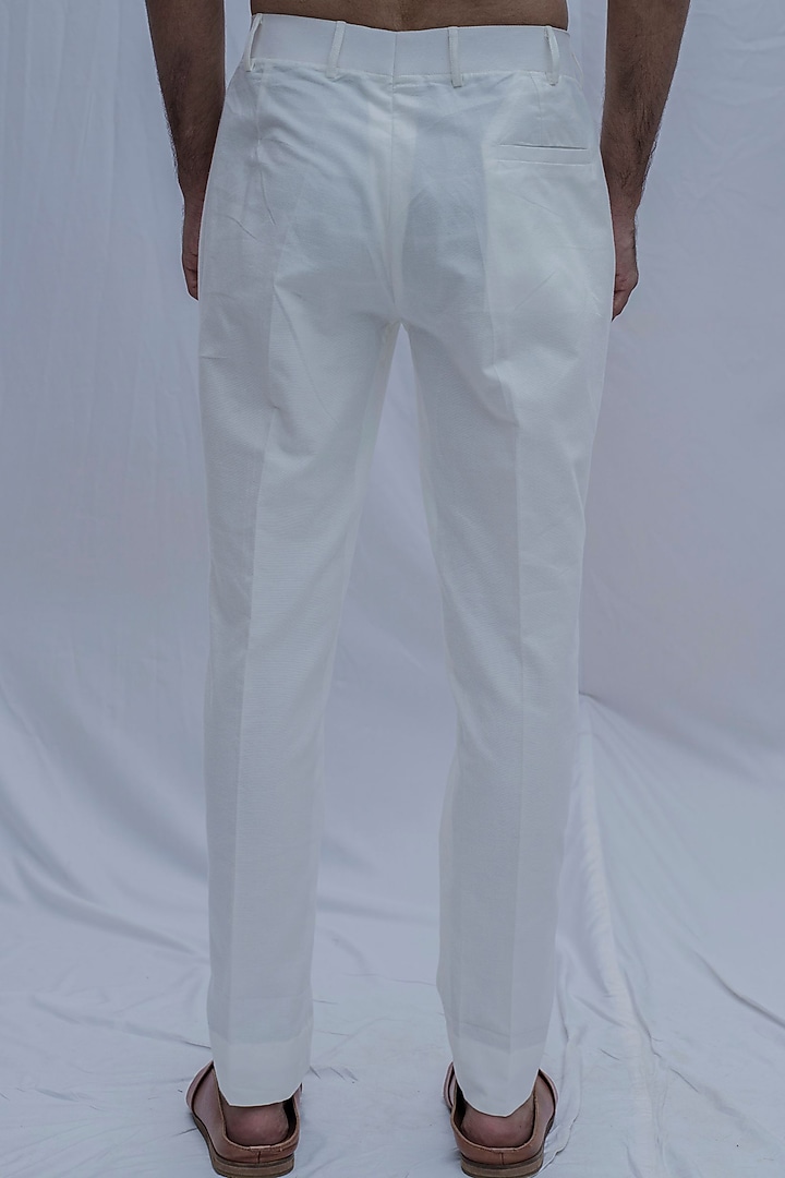 White Cotton Linen Pants by Bohame Men at Pernia's Pop Up Shop