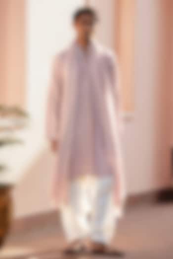 Light Pink Chikankari Kurta Set by Bohame Men at Pernia's Pop Up Shop