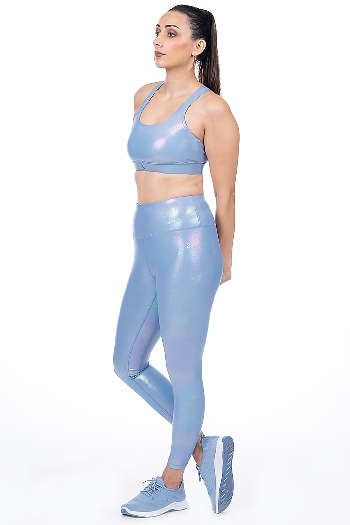 Blue Holographic Athleisure by BODD ACTIVE at Pernia's Pop Up Shop