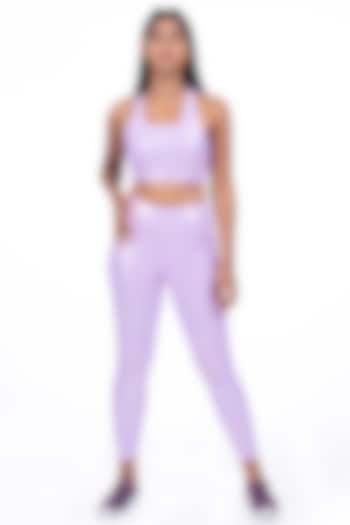 Lavender Holographic High-Waisted Leggings by BODD ACTIVE