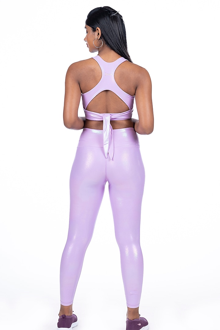 Lavender Holographic High-Waisted Leggings by BODD ACTIVE at Pernia's Pop Up Shop