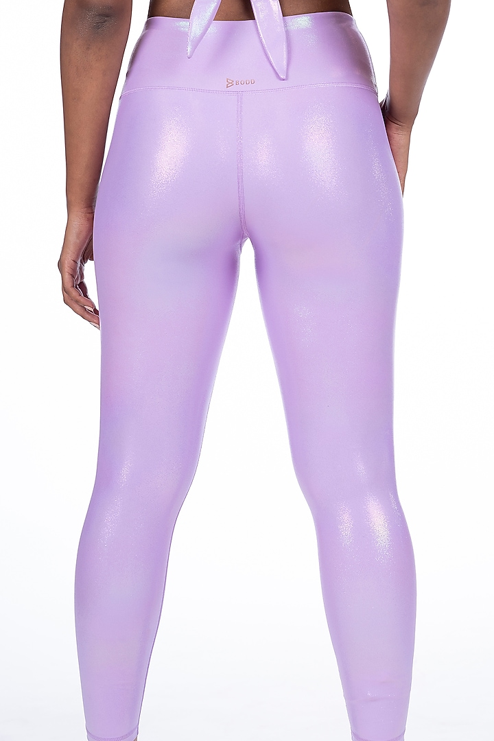 Lavender Holographic High-Waisted Leggings by BODD ACTIVE at Pernia's Pop Up Shop