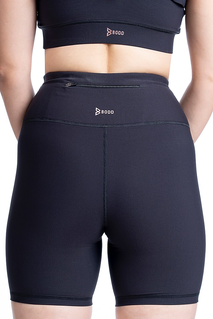Black High-Waisted Biker Shorts by BODD ACTIVE at Pernia's Pop Up Shop