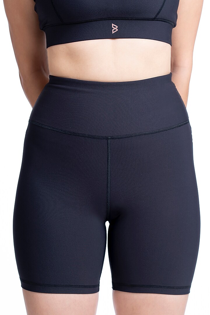 Black High-Waisted Biker Shorts by BODD ACTIVE at Pernia's Pop Up Shop