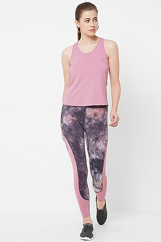 Pink Straight Fit Racerback Tank Top by BODD ACTIVE