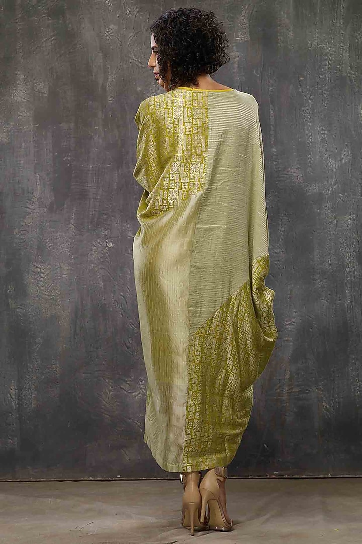 Acid Yellow Color Blocked Vacation Dress With Slip by Bodhi Tree by Deepika and Neha at Pernia's Pop Up Shop