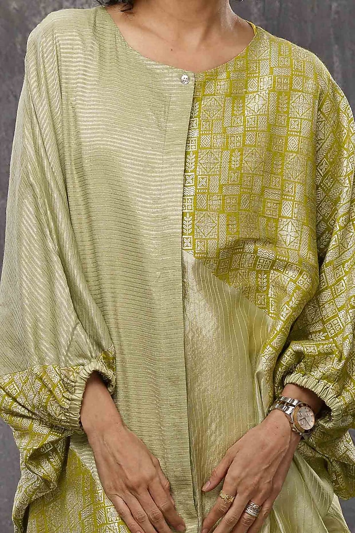 Acid Yellow Color Blocked Vacation Dress With Slip by Bodhi Tree by Deepika and Neha at Pernia's Pop Up Shop