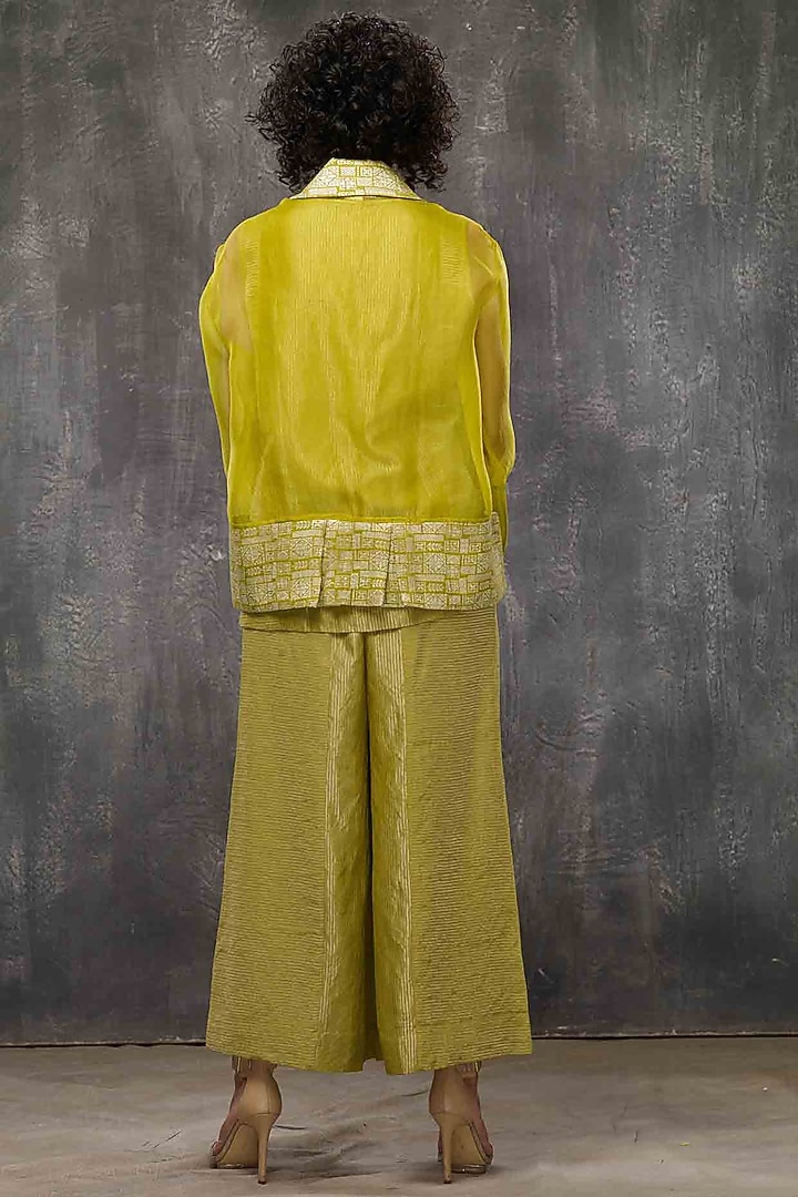 Acid Yellow Floral Jacket Set by Bodhi Tree by Deepika and Neha at Pernia's Pop Up Shop