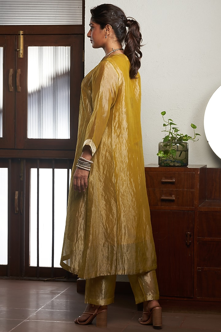 Olive Green Embroidered Kurta Set by Bodhi Tree by Deepika and Neha at Pernia's Pop Up Shop