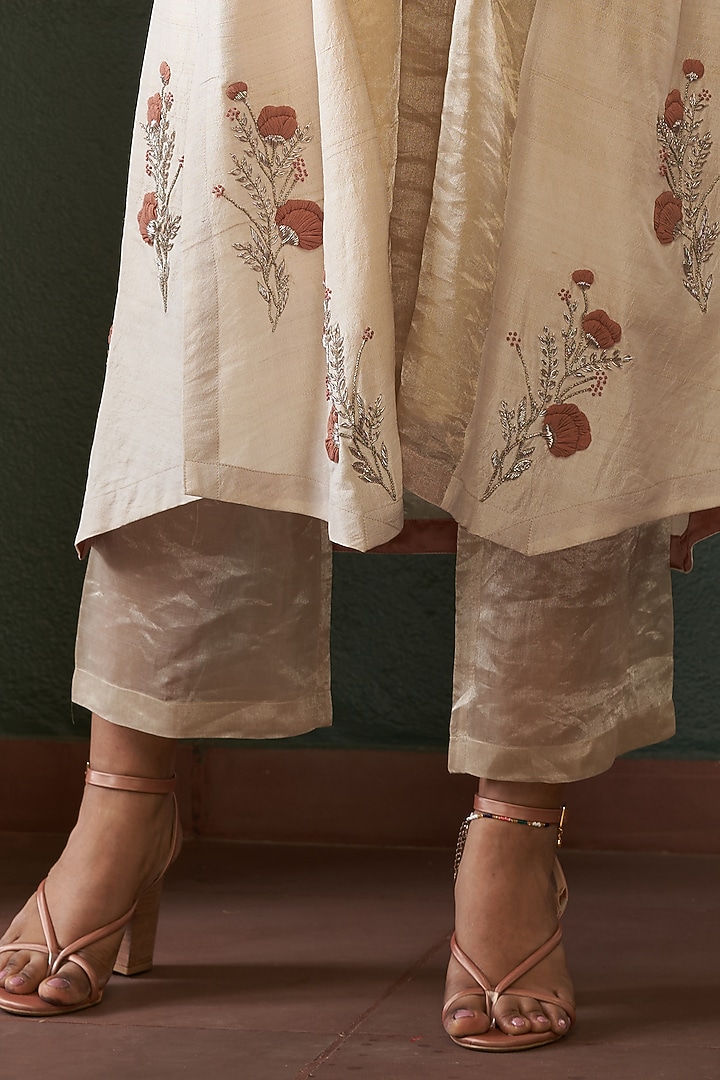 Beige A-Line Printed Kurta Set by Bodhi Tree by Deepika and Neha at Pernia's Pop Up Shop