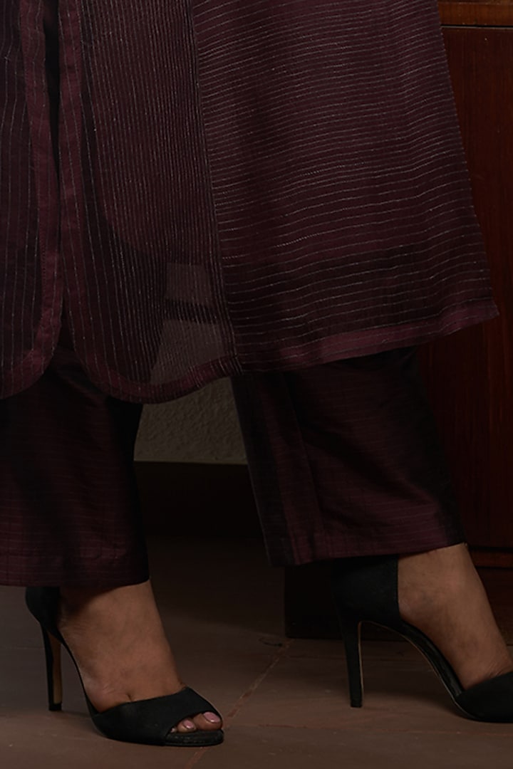 Wine Silk Kurta Set by Bodhi Tree by Deepika and Neha at Pernia's Pop Up Shop