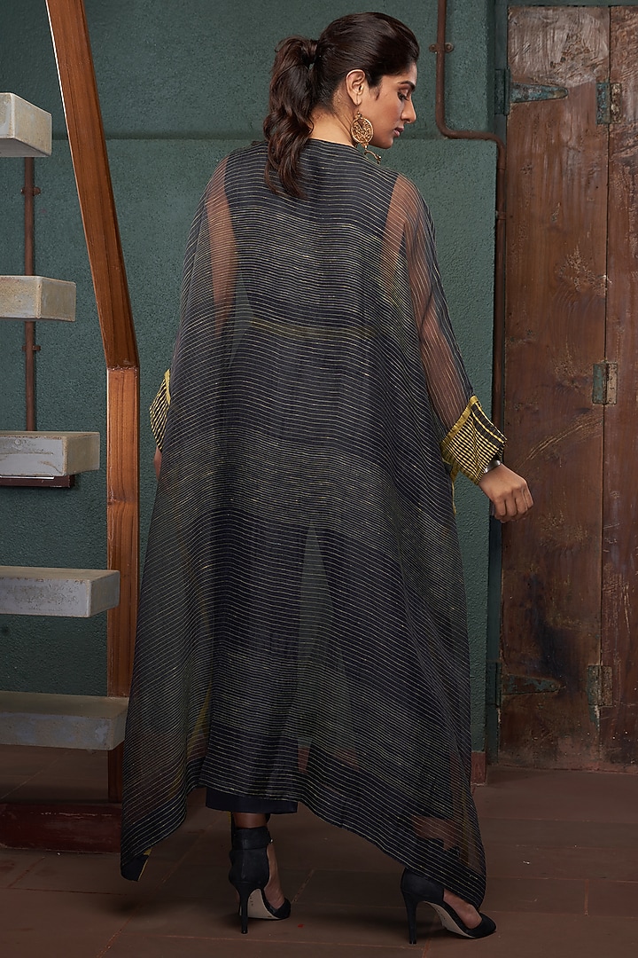 Black Silk Kaftan Set by Bodhi Tree by Deepika and Neha at Pernia's Pop Up Shop