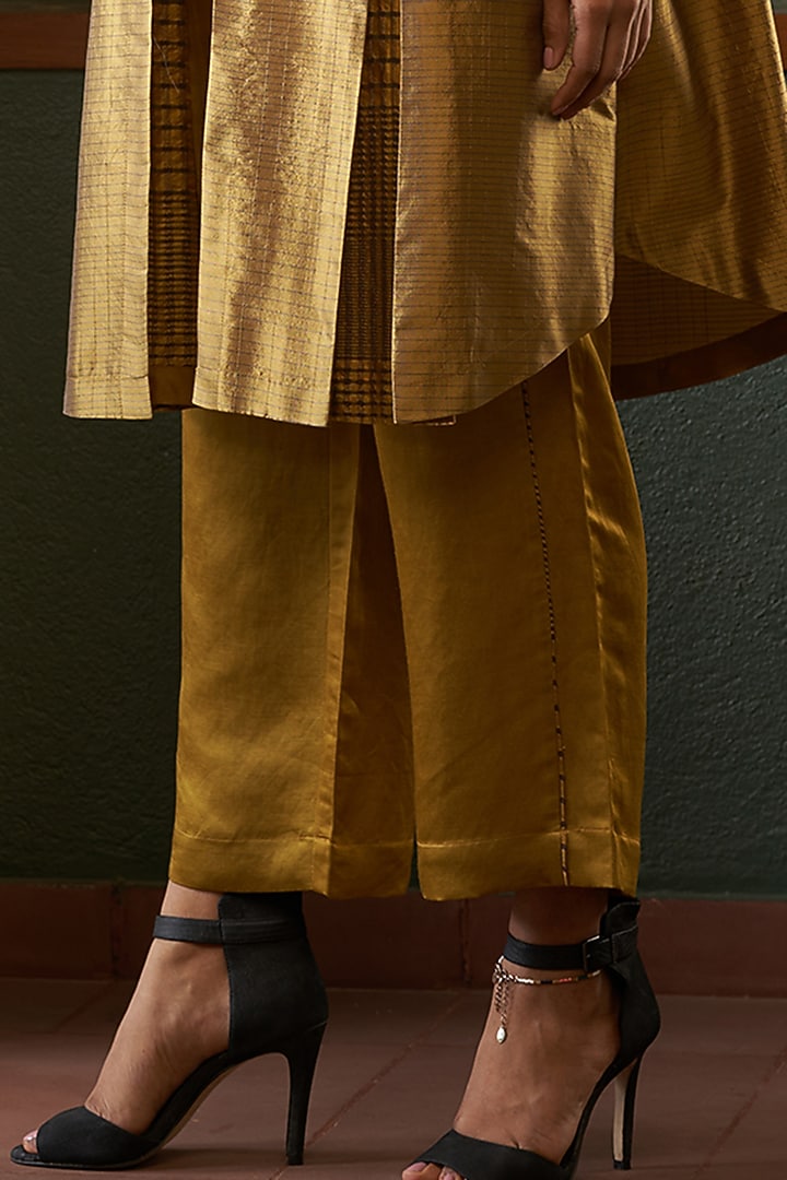 Mustard Silk Jacket Set by Bodhi Tree by Deepika and Neha at Pernia's Pop Up Shop