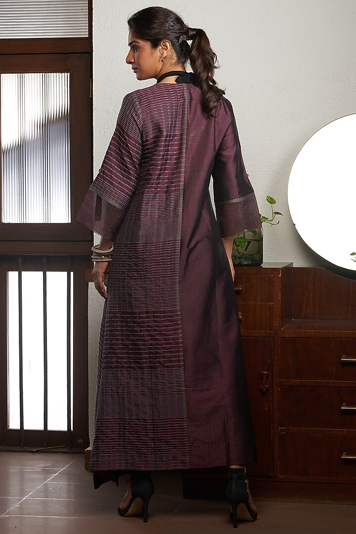 Wine Silk Color-Blocked Tunic by Bodhi Tree by Deepika and Neha at Pernia's Pop Up Shop