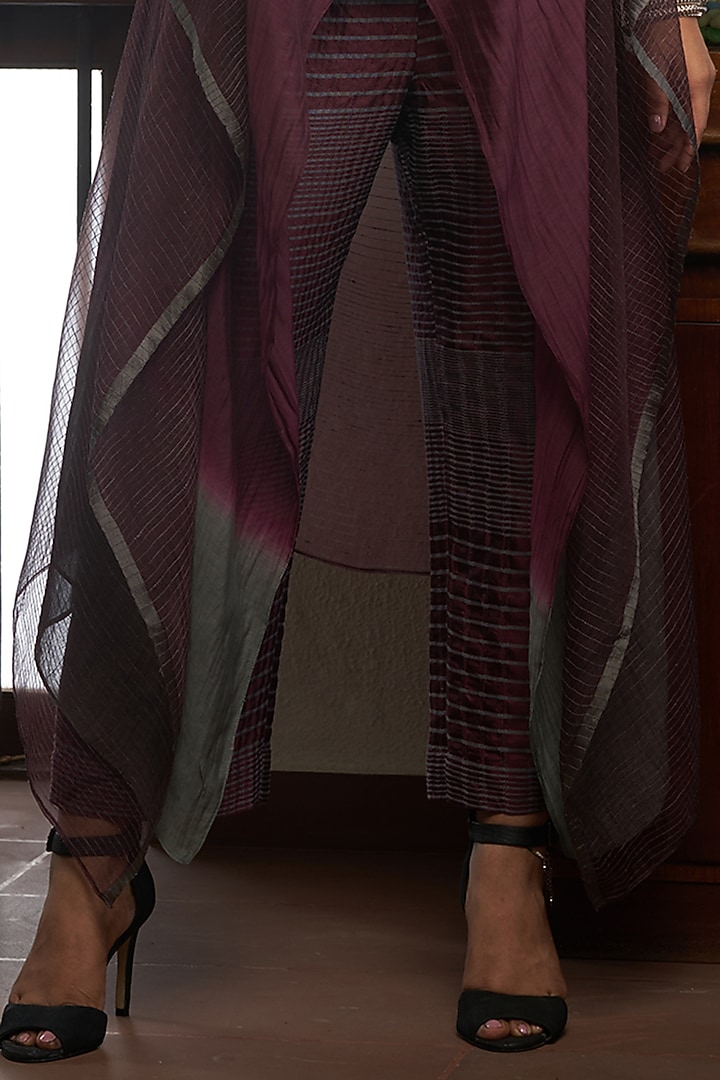 Wine Silk Jacket Set by Bodhi Tree by Deepika and Neha at Pernia's Pop Up Shop