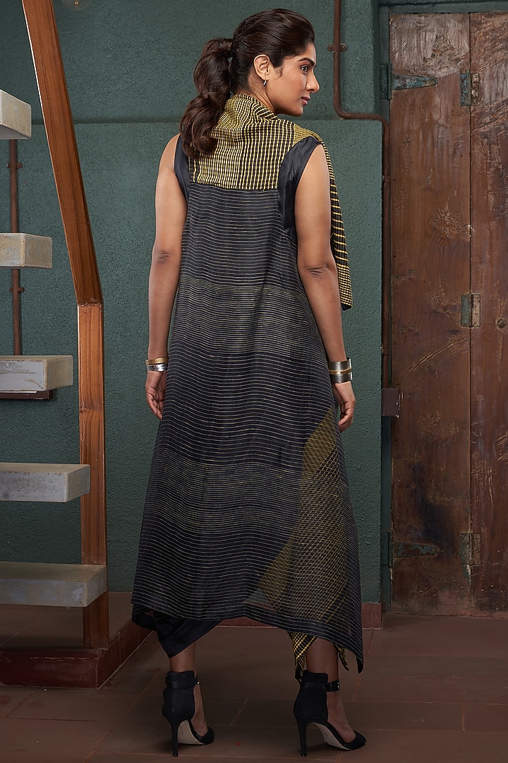 Black & Olive Silk Jacket Vacation Dress by Bodhi Tree by Deepika and Neha at Pernia's Pop Up Shop