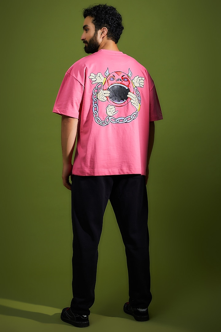 Pink Cotton Printed T-Shirt by BOMAACHI at Pernia's Pop Up Shop