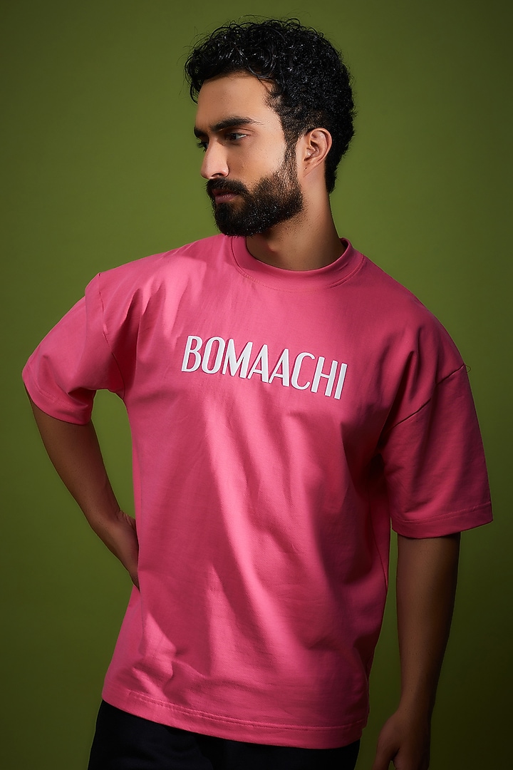 Pink Cotton Printed T-Shirt by BOMAACHI at Pernia's Pop Up Shop