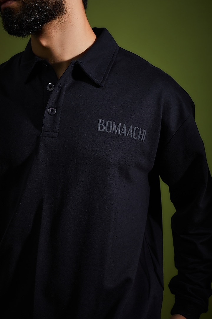 Black Cotton Printed T-Shirt by BOMAACHI at Pernia's Pop Up Shop