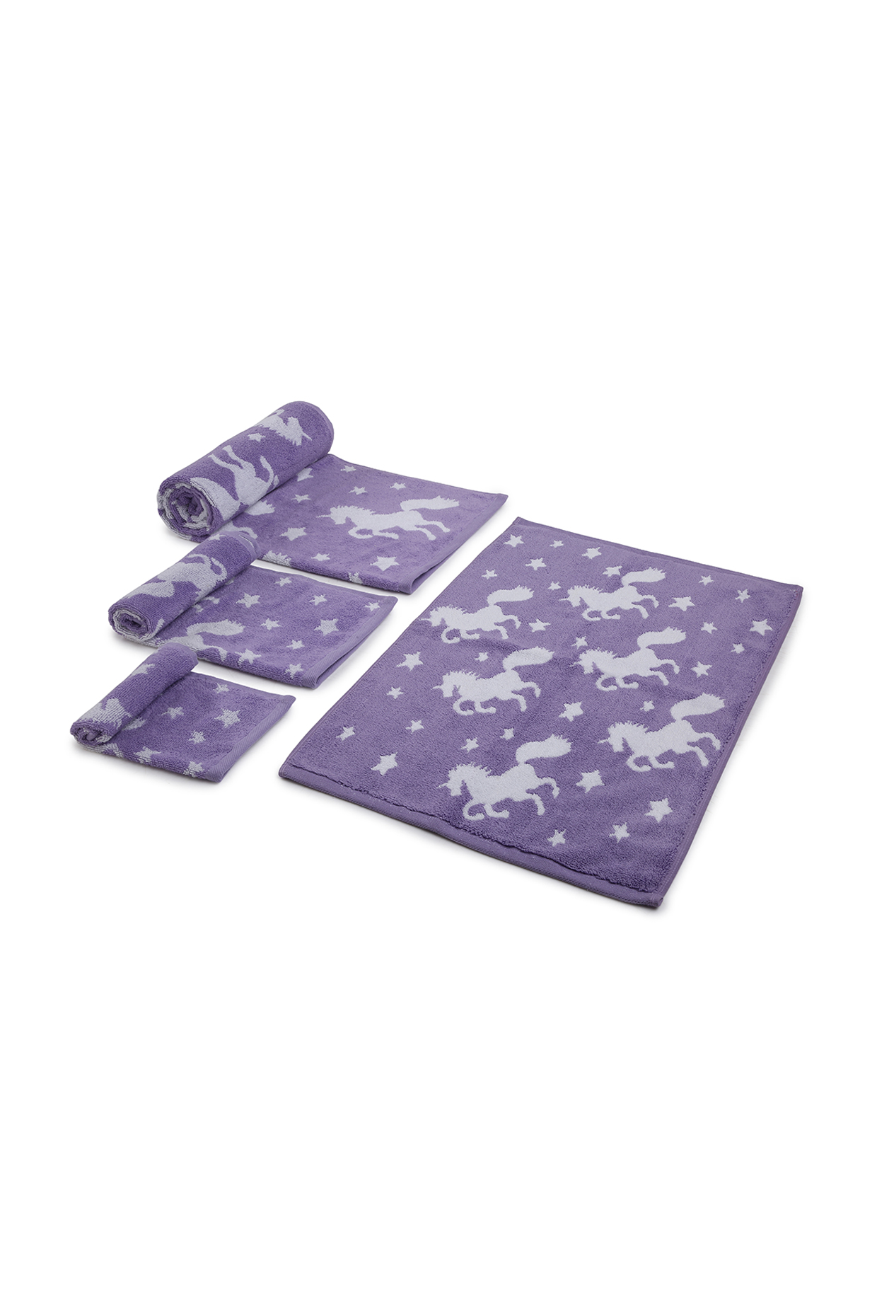 Purple Cotton Jacquard Towels (Set of 4) by Bonheur at Pernia's Pop Up Shop