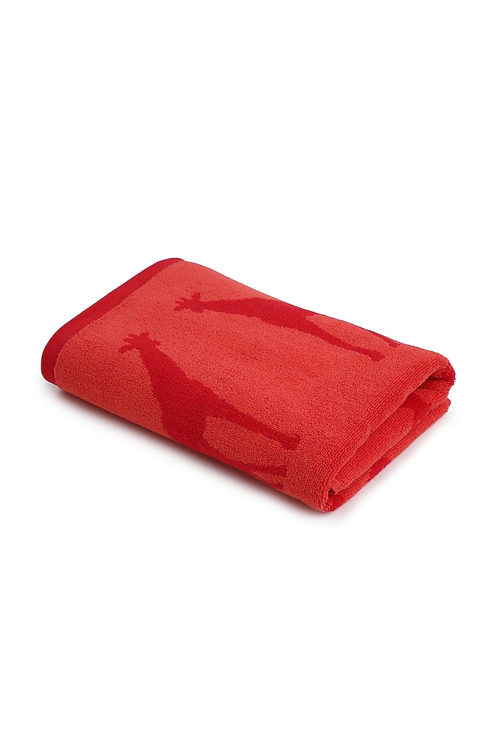 Red Cotton Jacquard Towel by Bonheur at Pernia's Pop Up Shop