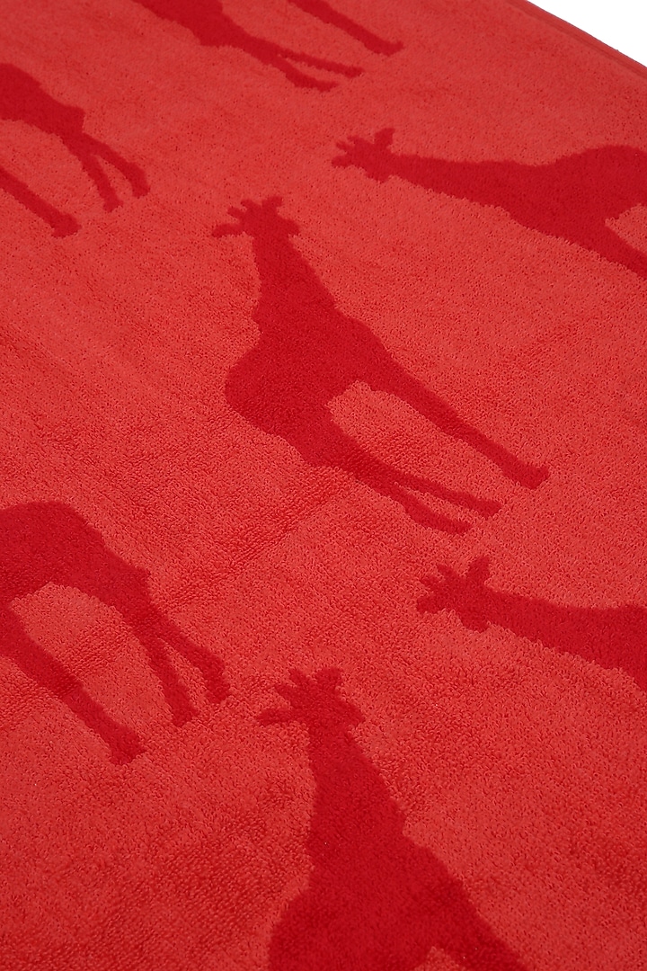Red Cotton Jacquard Towel by Bonheur at Pernia's Pop Up Shop