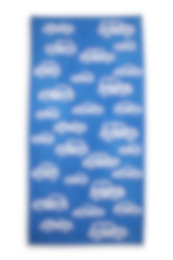 Cobalt Blue Cotton Jacquard Towel by Bonheur
