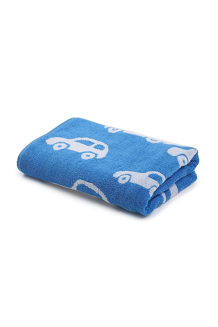 Cobalt Blue Cotton Jacquard Towel by Bonheur at Pernia's Pop Up Shop