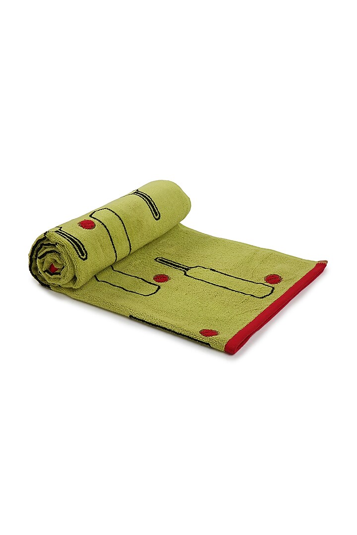 Light Green Cotton Jacquard Towel by Bonheur at Pernia's Pop Up Shop