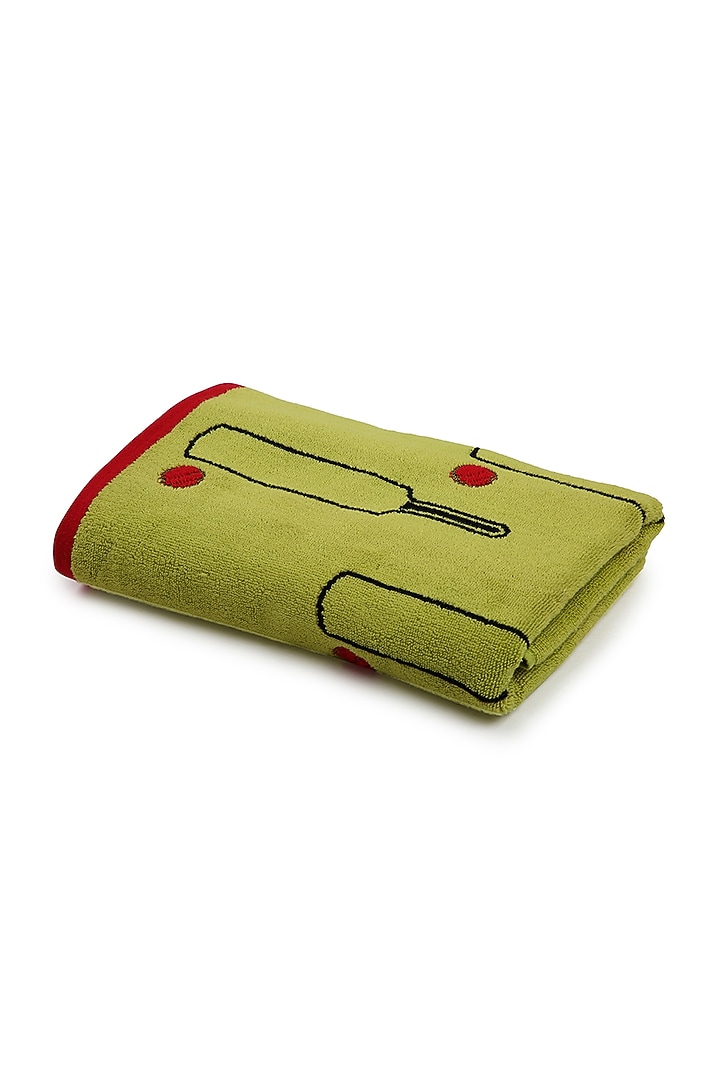 Light Green Cotton Jacquard Towel by Bonheur at Pernia's Pop Up Shop