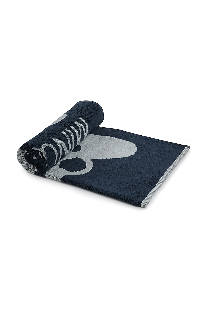 Midnight Blue Jacquard Towel by Bonheur at Pernia's Pop Up Shop