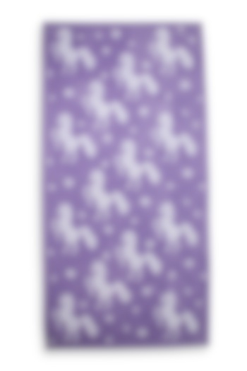 Purple Cotton Jacquard Towel by Bonheur