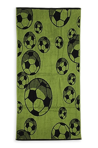 Olive Green Cotton Jacquard Towel by Bonheur